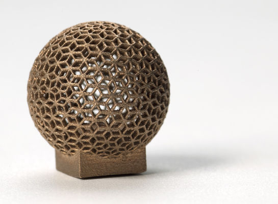 Aluminum DMLS 3D printing for Sphere Shape , Golden electroplating