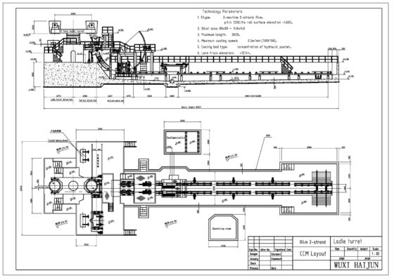 2 Strands and R4M Steel Casting Machine , 15T per Hour