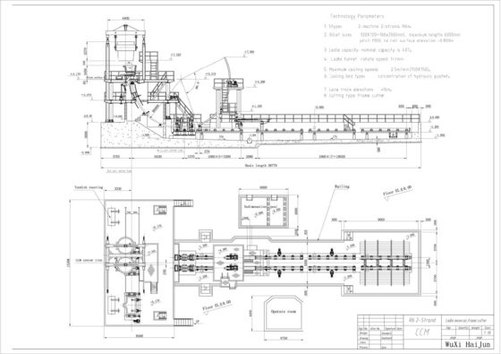 R6M / 2 Strands Billet Casting , Ladle Turret , Water Cooling
